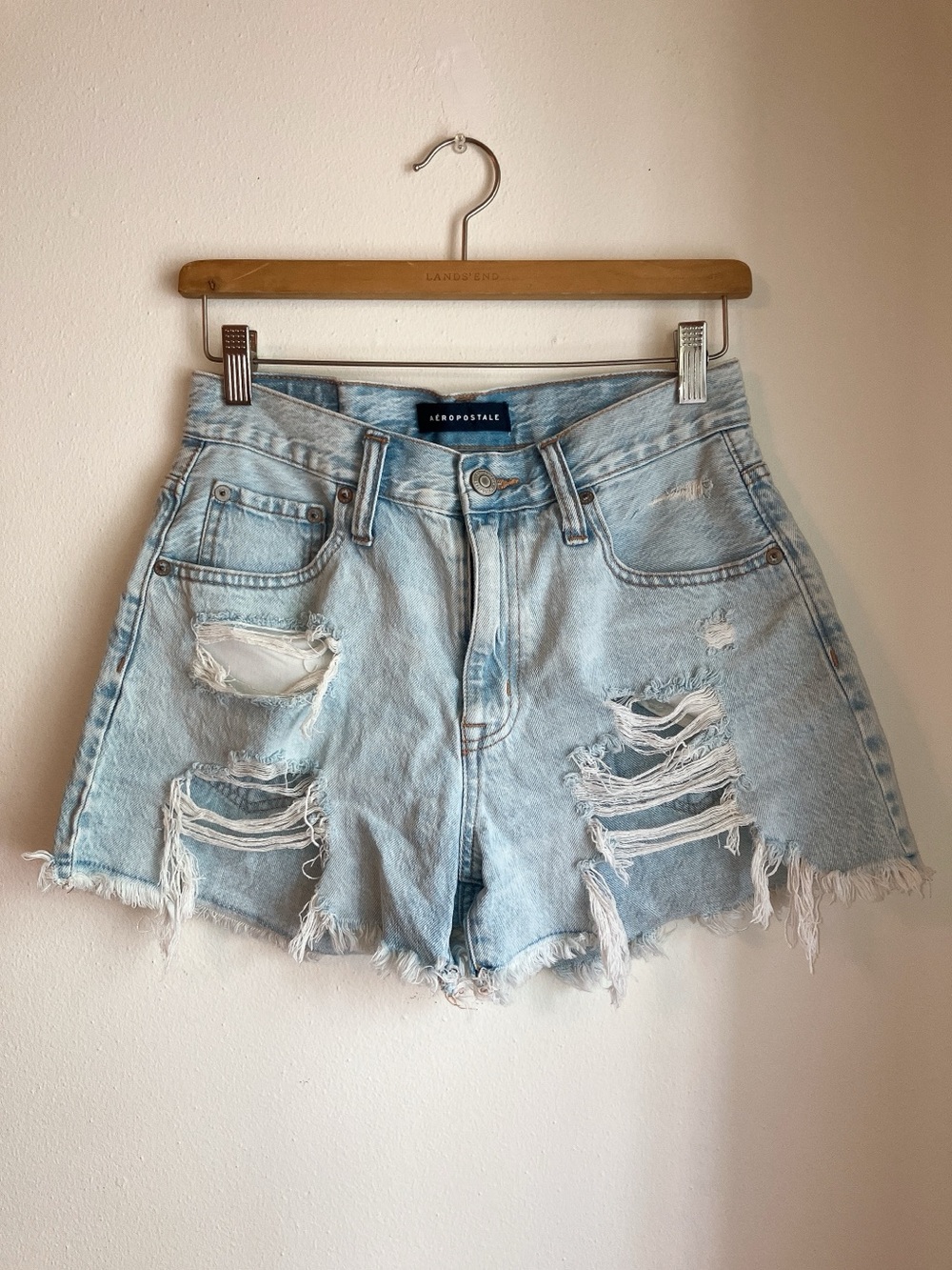 Aeropostale 90s High-Rise Cut-Off Jean Shorts Ripped Size 4/6